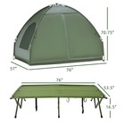 Outsunny Portable Folding Outdoor Elevated Camp Cot Tent Combo Camping Bed