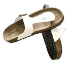 Women Buckle Sandals Shoes Thong Flip Flops Flat T-strap Beach Slipper White 9