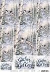 Frosty Chicks Chickadee A4 Decoupage Rice Paper  Winter Design  Birds  Woodlands