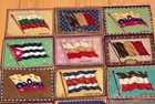 Antique 1910s  B-6 Cigar Box Felt Flannels World Flags  Lot Of 15 Different  L-1