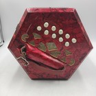 Vintage Concertina Anglo Red Made In Italy Works  Excellent Condition 20 Key
