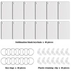Duufin 120 Pieces Rectangle Sublimation Keychain Blanks - Double Side Heat Tr   