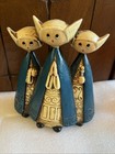 Vintage Trio Of Singing Angels Nuns Mcm Angel Choir Christmas Decor Paper Mache