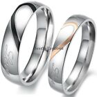 Stainless Steel  real Love  Heart Couples Ring Promise Engagement Wedding Band