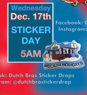 Dutch Bros Dec 17 2025 Sticker Rock The Holidays With Snowman Presale