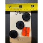 Vintage 1960 s Fleur Vintage Black Round Buttons 30 3 4 Size Carded Set Qty 3