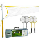 Franklin Sports Badminton Set 4 Steel Rackets 2 Birdies Adjustable Net