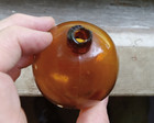 1870s Amber 3 Pc Mold Blown Glass Target Ball For Shooting Sport