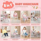 8 In 1 Baby High Chair  Coverts To Dining Booster Seat kids Table   Chair Pink