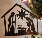 New  Nativity Manger Scene Baby Jesus Christmas Ornament Rustic Metal Laser Cut