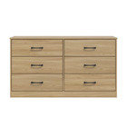 6-drawer Wooden Dresser     Transitional Style In Euro Oak Finish  Bedroom Storage