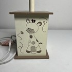 Childrens Nursery Table Lamp Giraffe Wooden Tan Brown