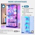71  Tall Display Cabinet W  Glass Doors  6-tier Glass Display Case W  Rgb Lights