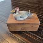 Vintage Wooden Small Duck Box Trinket Box
