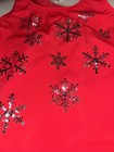 New Gk Elite Leotard Gymnastics Red Christmas Snowflake Winter Sz Cl Child Large
