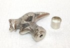 Silver Vintage Solid Brass Antique Wolf Head Walking Stick Handle Only For Gift