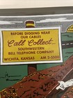Southwestern Bell Telephone Call Collect B4 Digging Wichita Ks Glass Tray Vtg