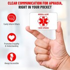 Aphasia Medical Alert Communication Wallet Card  2 Pack  white 
