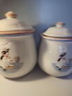 Vintage Ceramic Cow Chef Holstein Farm Decor Kitchen Canisters Set Of 3 Newcore