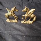 Vintage Jb Solid Brass Metal Unicorn Figurines Taiwan Winged Pegasus Rare Htf