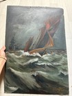 Seascape Maritime Boats - Painting Antique Original Signed