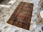 Vintage Turkish Oushak Rug 3 3x6 2 Ft Hand-knotted Wool Area Carpet Boho Decor