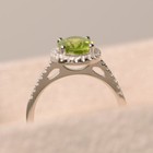 2 30 Ct Natural Peridot Diamond Engagement Ring 14k Solid White Gold Size 5