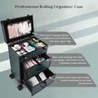 Adazzo Professional Rolling Makeup Train Case With Drawers  Makeup Case On Wheel