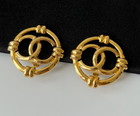 Coco Chanel Gold Cc Earrings
