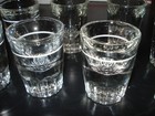  8  Vintage Libbey Clear Shot Glass Heavy Thick Beveled Bottom Euc