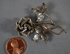 Vintage Sterling Silver Flower Rose  Pin Brooch - 10 Grams