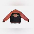 Budweiser Leather And Wool Letterman Jacket     