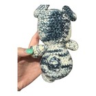 Handmade Crochet Teddy Bear Blue White Variegated Amigurumi Plush Stuffed Animal