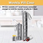 Weekly Metal Pill Box Organizer Portable 7 Days Waterproof Medicine Holder Case