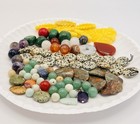 Vtg Bead Lot Of Agate Jasper Gemstone Rock Salvage Reclaimed Loose Mixed Drilled