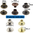 125 Sets Chicago Screws 5 Colors Leather Rivets 5x4mm Diy Craft New