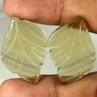 51 65cts  100  Natural Fluorite Carved Pair Fancy Cabochon Gemstones 20x 32x04mm