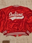 Vintage Indiana Satin Bomber The Jacket Factory Made In Usa Red Nylon Size Xl 