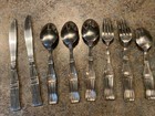 Coca Cola  Bottle Flatware  Gibson Stainless Steel China 8 Piece Vtg