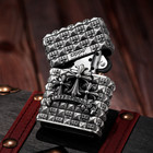 Zippo Silver Heavy Armor Cross Lighter     Engraved Windproof Design