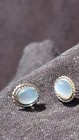 925 Sterling Silver Antique Art Deco Opalite Roped Earrings