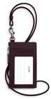       coach Zip Id Lanyard Card Case - Caj46 Black Currant Red Canvas leather - Nwt