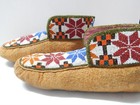 Vintage 1930s Cree Indian Beaded Moccasins On Moose Hide - Mint - Nvr Worn