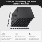 Balancefrom Fitness 48 Sq Ft Interlocking Eva Foam Exercise Mat Tiles  Black