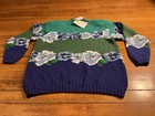 Vintage Adrienne Vittadini Sport Floral Sweater Women   s Medium Multicolor 90s