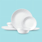 Madeline Embossed  12 Piece  White  Dinnerware Set