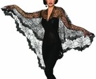 Bat Poncho Costume Accessory Black Cape Wings Adult One Piece Easy Spider Web