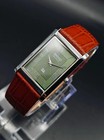 Vintage Seiko Slim  Quartz Men s Wrist Watch-roman Dial Leather Strap
