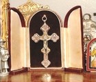 Rare Vatican Catholic Shrine Micro Mosaic Cross Original Case Jesus Roma