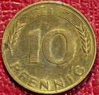 High Grade Au 1989 F Germany 10 Pfennig Coin-sep080